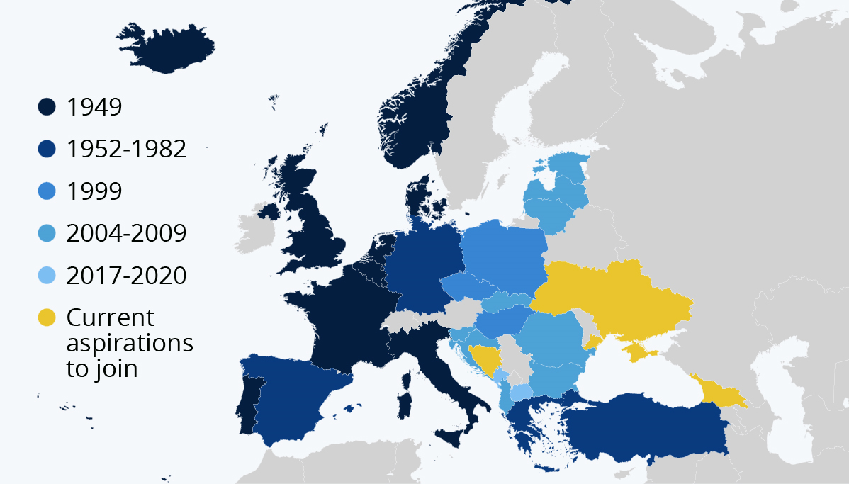 Graphic showing NATO expansion