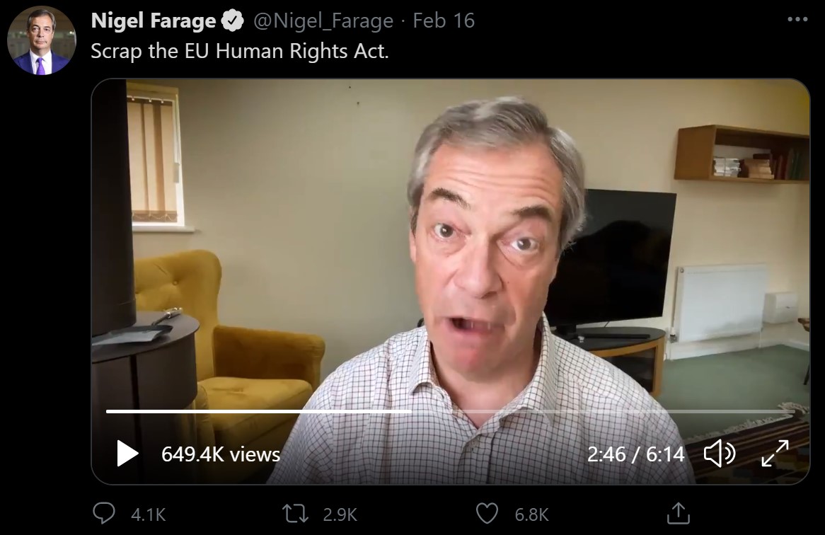 Farage and 'EU' human rights