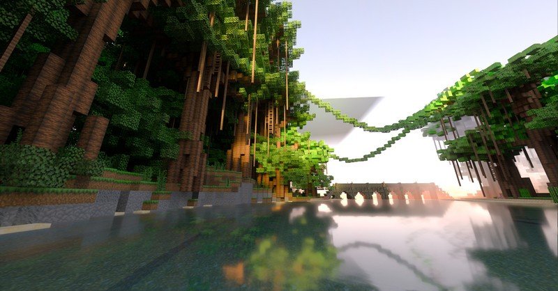 Minecraft with simulated raytraced light