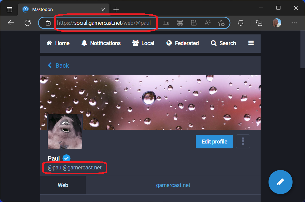 Mastodon username without a subdomain