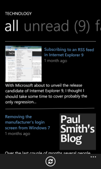 Paul Smith's Blog mobile application screenshot