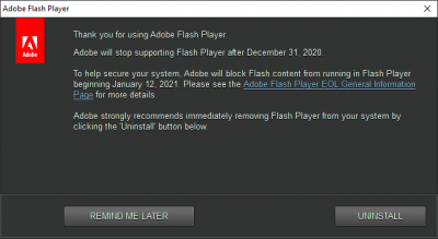 Adobe Flash end-of-life