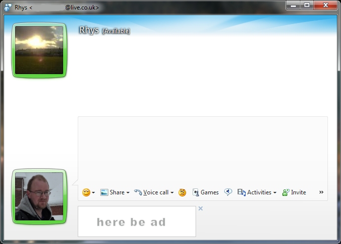 Conversation window in Windows Live Messenger (Wave 4)