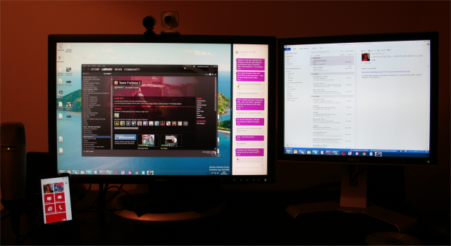 Windows 8 running on multiple monitors with Steam