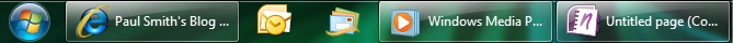 Windows 7 Taskbar with labels enabled