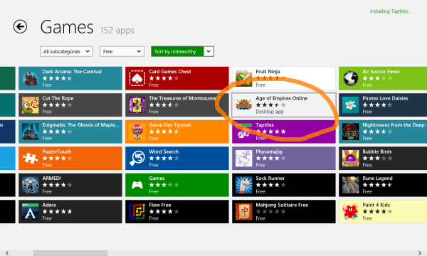 Desktop apps listed in the Windows Store