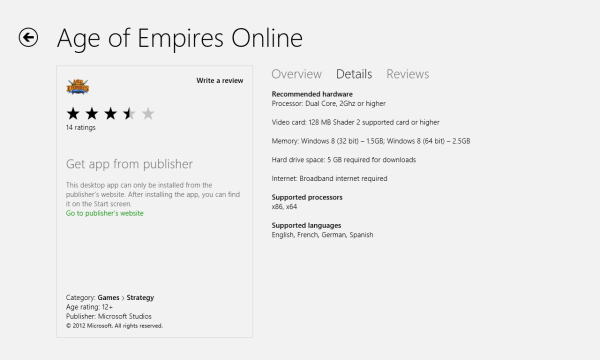 Desktop apps listed in the Windows Store