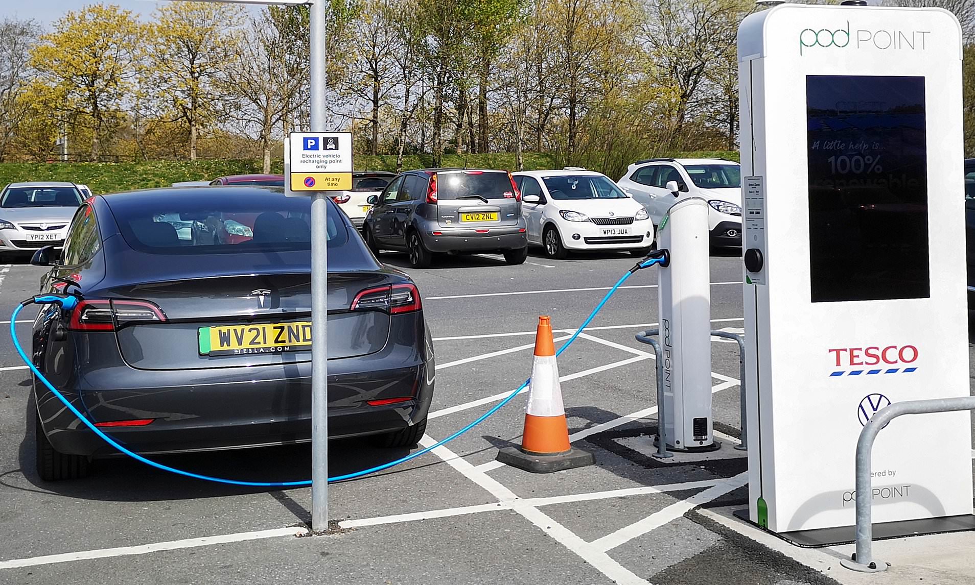 Random photo of Pod Point chargers at Tesco